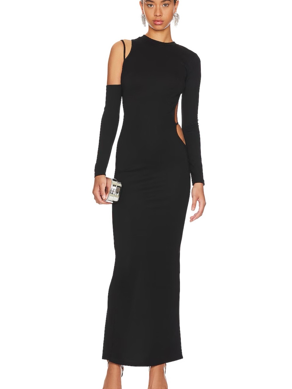 Superdown Margo Open Back Gown in Black